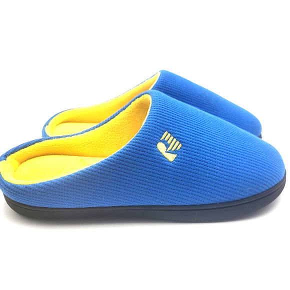 ROCKDOVE Two Tone House Slippers Blue Yellow Mens Size Small 7-8 - Picture 8 of 11